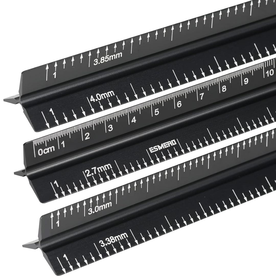 Multi-Scale Punch Positioning Ruler for Leather Craft | 6-Scale Triangular Tool for Precise Hole Alignment & Cutting Guard