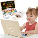 Montessori Toys 11.8" Laptop Preschool Learning Activities 3 Year Old Boy Gift, Pretend Play Toddlers Birthday Gift ,Learning and Educational Toys for 3 4 5 6 7 8 Year Old Kids