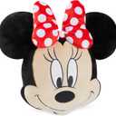 Disney Stitch 3D Plush Cushions for Bed Travel, Cute Cuddle Pillow Stuffed Character Pillow, Bedroom Accessories, Room Decor, Gifts for Kids (Black Minnie, L14.56 x W13.77)