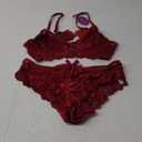 Avidlove Lingerie Set for Women Lace Bra and Panty Sets 2 Piece Lace Babydoll Outfits (Medium, Wine Red)