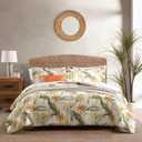 Tommy Bahama - King Comforter Set, Reversible Cotton Bedding with Matching Shams & Bonus Throw Pillows, Super Soft Bedding Set (Birds of Paradise Off-White, King)