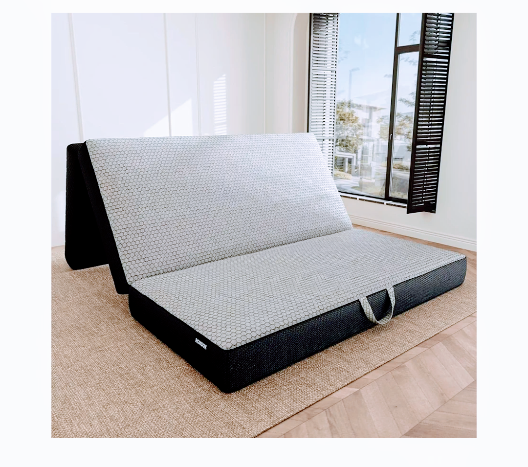 Memory Foam Trifold Mattress, Queen Portable Floor Bed 6 Inch, Foldable Mat with Washable Cover, Handle & Non-Slip Bottom, for RV, Travel, Camping, Yoga, 78"x58"x6", Grey