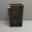 Modern Metal Lantern with Contrast Frame with Glass Cylinder (Brass, 6"x10")