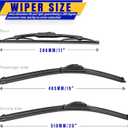 3 wipers Replacement for 1997-2001 Honda CR-V CRV, Windshield Wiper Blades Original Equipment Replacement - 20"/19"/11" (Set of 3) U/J HOOK
