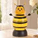 Bee Snow Globe Decor with 6H Timer, Swirling Glitter Snow Globes Spring and Summer Figurine Decorations, USB/Battery Operated, for World Bee Day Spring Holiday Home Decor and Gift (Bee)