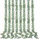 Sggvecsy Artificial Eucalyptus Garland 8 Pack Fake Eucalyptus Greenery Garland Faux Hanging Plants Artificial Vines, 5.6 Feet/Strand for Wedding Backdrop Arch Wall Table Party Outdoor Festival Decor