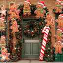 Gueevin 16 Pcs 12" Large Gingerbread Man Ornaments Christmas Tree Ornaments Bulk Xmas Giant Hanging Brown Paper Decor with Ropes Rustic Xmas Decor for Home Winter (Gingerbread Man, Tan)