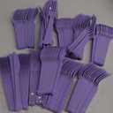 Lavender Plastic Heavy Weight Assorted Cutlery (200 Count) - Premium Disposable Plastic and Sturdy Cutlery, Perfect for Home Use and All Kinds of Occasions