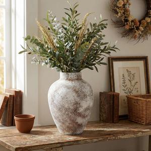 11.8" Vintage Farmhouse Ceramic Vase, Table Decor Living Room & Party Decor