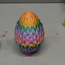 3D Printed Flying Dragon Egg with Articulated Dragon Inside  Toys&Gifts for Kids,Home Decor,Birthday,Easter (Rainbow, Large) (Large-6.7inches)