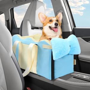 Center Console Dog Car Seat for Small Dogs, Pet Puppy Car Seats with Soft Cushion Safety Belt, Washable Cat Carseats, Pet Bed for Cars, Dog Booster Cars Seats for Dogs Small 5-15 lbs(Blue) Center Console Dog Car Seat for Small Dogs, Pet Puppy Car Seats with Soft Cushion Safety Belt, Washable Cat Carseats, Pet Bed for Cars, Dog Booster Cars Seats for Dogs Small 5-15 lbs(Blue)