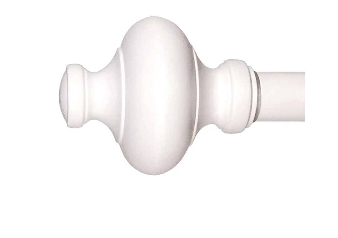 Cardiff 18-36 Inch Adjustable Curtain Rod Set, 1 Inch Diameter in White