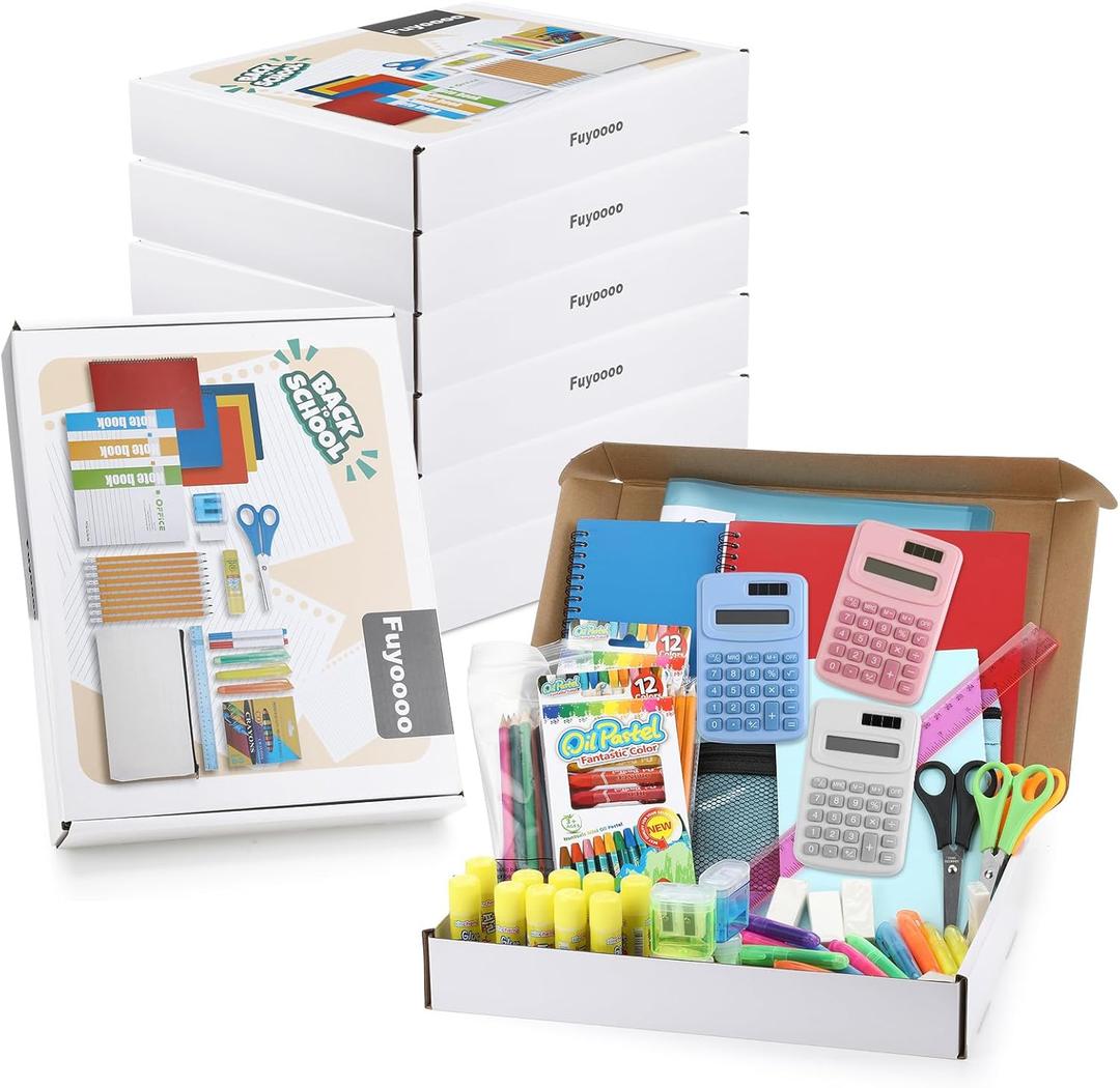 156 Pcs/ 6 Set School Supplies Kit for Kids Back to School Supplies Bundle Grades K-5 Essentials Bulk Includes Calculator Pencils Folder Notebooks Sharpeners and More for Students