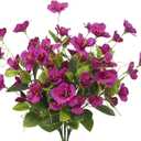 3 Pcs Artificial Flowers for Outdoors Hibiscus Spring Summer Decor Fuchsia Artificial Tropical Flowers Realistic UV Resistant Silk Hibiscus Flowers for Outside Planter Front Door Porch Patio