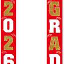 Graduation Decorations 2026 Banner Porch Sign Red Gold for Class of 2026 Graduates Party Supplies