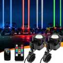 DREAMIZER 2pcs Whipless LED Whip Lights,PC Lens Spot Beam Pod w/ 1.5''-2'' Roll Bar Mounts,RGBW UTV Whip Light for Side by Side with Switch & Remote Compatible with Polaris RZR Can-Am Maverick X3