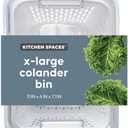 Kitchen Spaces Colander Bin, Produce Saver, Fridge Organizer With Lid, Wash, Strain and Store, Great for Refrigerator, Freezer and Pantry, X-Large, White, Pack of 1