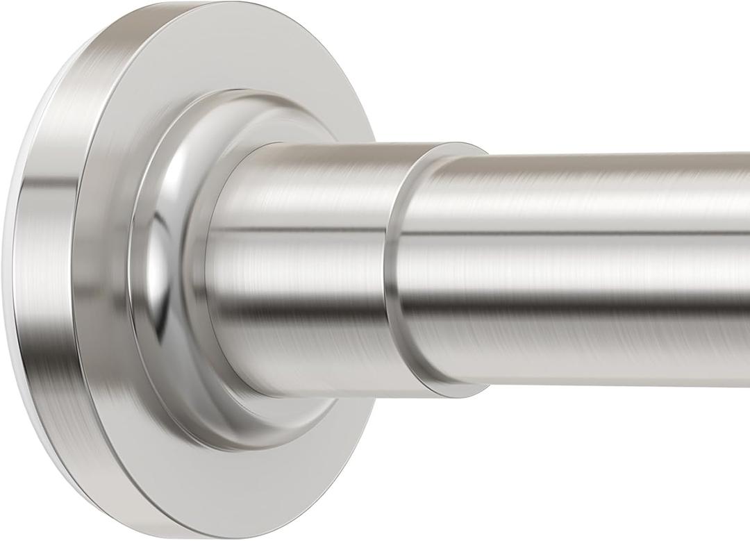 Shower Curtain Rod Adjustable 32-75 Inch, Spring Tension Shower Curtain Rods Stainless Steel Telescoping Curtain Rod for Bathroom or Windows, No Drilling, No Slip, No Rust, Nickel