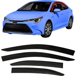 Tape-On Rain Guard 4-Piece for 2020-2023 Toyota Corolla Windows Visor Shield Shade Smoke