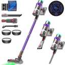 Cordless Vacuum Cleaner, 550W 48kPa 60 Mins Runtime Vacuum Cleaners for Home, Stick Vacuum with Intelligent Display, Rechargeable Battery and Anti-Tangle Brush, Perfect for Pet Hair/Carpet/Floors