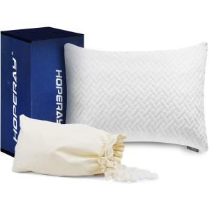 Bed Neck Pillows for Sleeping - Bedding Shredded Memory Foam Firm Pillow - Support Side Sleeper Pillow - Adjustable Loft Washable Removable Cooling Bamboo derived Rayon Pillowcase