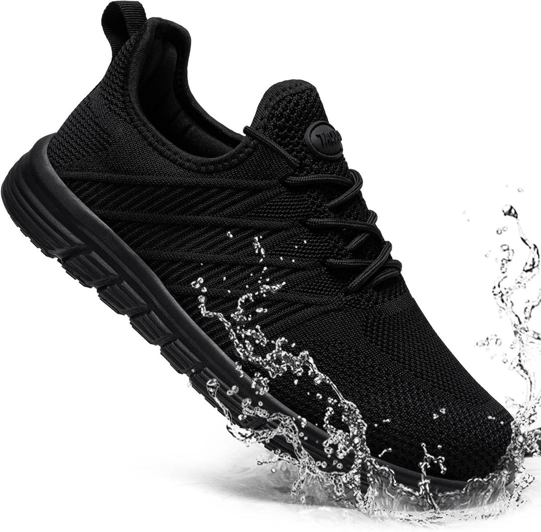 Taquco Non Slip Work Shoes for Women Slip On Sneakers Water Resistant Shoe Slip Resistant Food Service Waterproof Zapatos Antideslizantes para Mujer (Black,9)