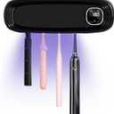 Wall Mounted Toothbrush Holders for Bathrooms, 4 Slots UV Toothbrush Sanitizer and Holder with Air Drying 3000mAh Rechargeable Cordless UV Toothbrush Cleaner with Timer Function & No Drilling (Black)