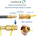 24 Feet 1/2-Inch ID Natural Gas Hose with Quick Connect Fitting for weber, charbroi, Grill, Pizza Oven, Patio Heater and More NG Appliance, Propane to Natural Gas Conversion Kit - CSA Certified