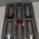 Stemless Champagne Flutes Glasses Set of 6-10oz Multi Colored Glass, Unique Colorful Champagne Flute Gift for Wedding, Anniversaries, Parties, Birthday, Restaurant, Home Bar