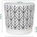 Ton Sin Plant Pots,5.5 Inch White Pots for Indoor Plants with Drainage Holes,Cylinder Flower Pot Ceramic Planters with Saucer,Cactus Succulent Outdoor Garden Pots Set of 4