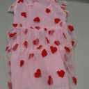 Cute Dog Dress Pink Tulle Puppy Dress with Heart Patches Pet Clothes for Small Dogs Cats, S