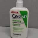 CeraVe Hydrating Cream To Foam Cleanser, Makeup Remover Face Wash For Dry Skin, Foaming Facial Cleanser With Hyaluronic Acid, Normal To Dry Skin, Fragrance Free & Non Comedogenic, 19 Fluid Ounce