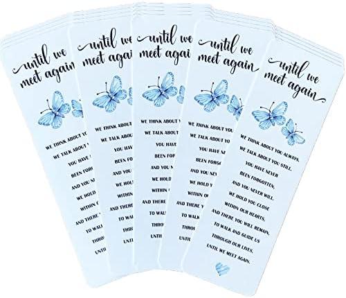 Butterfly Bookmarks with Sympathy Poem - Funeral Favors for Guests - Bulk Set of 20 - Hand Out at Celebration of Life, Memorial