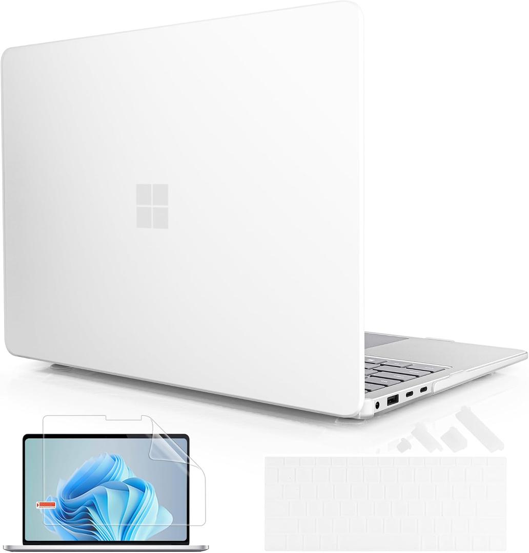 Case for Microsoft Surface Laptop 13.8 inch (Model 2036), 2024 Windows 11 Copilot+ PC, 7th Edition Touchscreen Display, Plastic Hard Shell Case with Keyboard Cover, Matte Clear