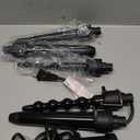 5 in 1 Curling Wand Set: Ohuhu Curling Iron Wand 5Pcs 0.35 to 1.25 Inch Interchangeable Ceramic Barrel Heat Protective Glove 2 Clips Dual Voltage Hair Curler for Girl Women Mother Christmas Gift Black