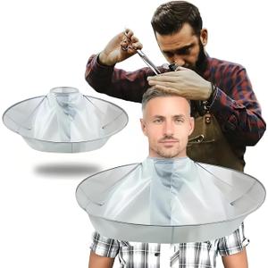 Waterproof Haircut Cape Umbrella, Portable Hair Clippings Catcher for Adults Kids, Reusable Hairdressing Cloak with Anti-Static Nylon (Easy Storage, Salon & DIY Home Use)