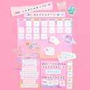 xo, Fetti Bulletin Board Set, 79 pieces | Classroom Centers Calendar, Weather Decorations, Pink School Day Sign, Days of the Week, Friendship Bracelet Teacher Supplies