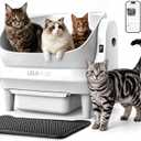Self Cleaning Litter Box, Open Top 105L Automatic Litter Box for Multiple Cats, App Control, Safety Sensor, Anti-Pinch, Includes Liner - White