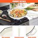 Nonstick Enameled Cast Iron Cookware - 3 enameled cast iron skillet 8-Inch, 9.5" Frying Pan & 11-Inch Large Cookware, Healthy Non Toxic Cooking Pan, PFOA PFAS PTFE Free, White