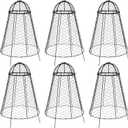 Sunnydaze Chicken Wire Plant Protector Cage - Garden Cloche with Removable Cover - 6 Pack - Protects from Rabbits and Animals