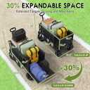ZENPETIO 49" Collapsible Wagon Cart, 900LBS Heavy Duty Extra Long Folding Utility Wagon, 300L Large Capacity Wagon with Extender All-Terrain Big Wheels with Brakes for Camping, Garden, Sports, Grocery