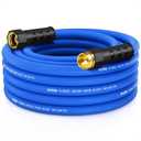 Heavy Duty Garden Hose 25 ft, Non-Expanding Flexible Water Hose, Kink Resistant Lightweight Hybrid Hose, Leakproof Hose Male to Female Fittings (Blue)