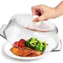 ACEPRUT New Upgrade Glass Microwave Splatter Cover for Food with Ceramic Handle & Screw, 100% Food Grade, Plasticfree, BPA Free, Dishwasher Safe