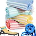 Genovega 4 Packs Cotton Turkish Beach Towels Set Bulk Oversized Extra Large Quick Dry Sand Free Bathroom Pool Swim Towel for Adult Travel Essentials Cruise Accessories Must Haves Clearance Multipack