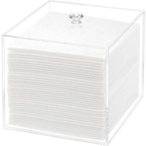 Disposable Face Towel Holder, Facial Towelettes Container Box, Acrylic Box for Facial Towels, Clear