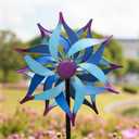 Wind Spinners Outdoor Yard Decorations, 360 Flowers Wind Sculpture for Yard Garden Decor, Metal Garden Art Kinetic Windmill for Backyard,Lawn,Patio,Farmhouse