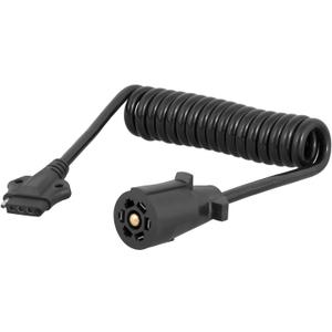 CURT 57281 5-Foot 7-Way RV Blade Vehicle-Side to 5-Way Flat Trailer Wiring Adapter Extension Harness