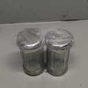 2 Pack Salt Sugar Shaker dispenser - Powder Sugar Dispenser Canisters - Small glass Sugar Container with lid - Spice, Cinnamon, Baking Soda, Pourer Jar holder for Coffee Bar Countertop