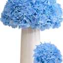 100 PCS Blue Hydrangea Artificial Flowers, Silk Full Flowers Heads with Stems for Wedding Centerpieces, Home, Garden, Baby Shower, Party Decoration