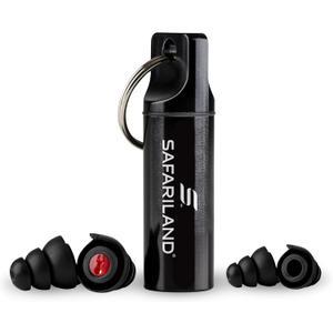 Safariland Pro Impulse Hearing Protection, In Ear Earplugs with Keychain Storage Case - Hearing Protection for Firing Range, Shooting and Hunting (2 pair (Pack of 1))